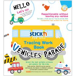 Stickn Werkboek - Voertuigen Tekenen met Overtrekpapier: Creatief en educatief werkboek voor kinderen met voertuigenafbeeldingen en overtrekpapier